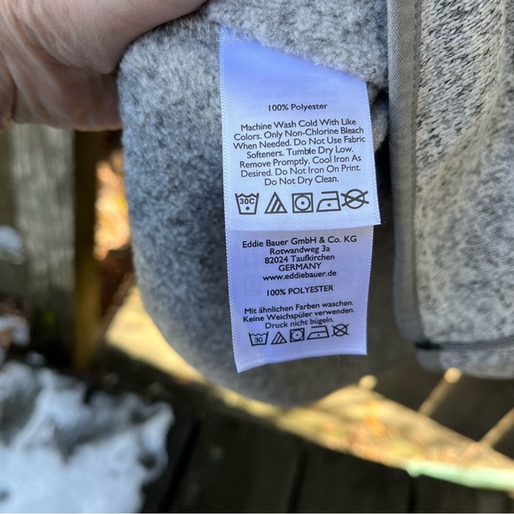 Eddie Bauer Women’s Heathered Gray Hooded Zip Up Knit Fleece Jacket Sz 2XL - Picture 12 of 15